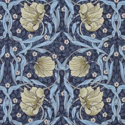 Grace blå tyg - Klassisk blommig Arts and Crafts design