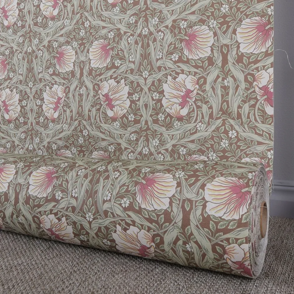 Grace brun tyg - Klassisk blommig Arts and Crafts design