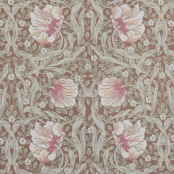 Grace brun tyg - Klassisk blommig Arts and Crafts design