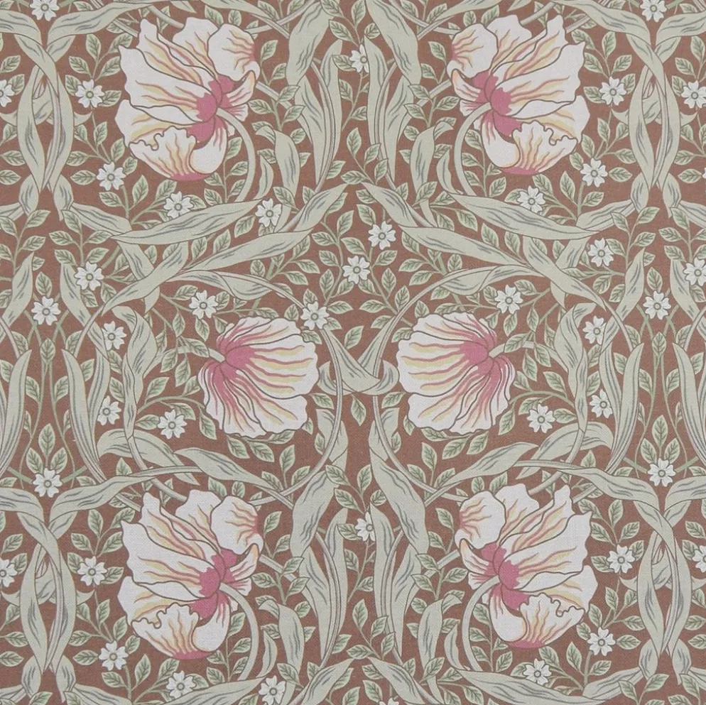 Grace brun tyg - Klassisk blommig Arts and Crafts design