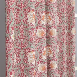 Grace röd gardiner - Klassisk blommig Arts and Crafts design