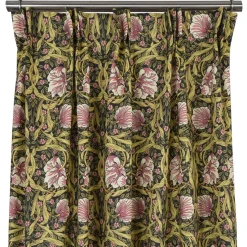 Grace rosa-grön gardiner - Klassisk blommig Arts and Crafts design