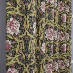 Grace rosa-grön gardiner - Klassisk blommig Arts and Crafts design