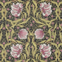 Grace rosa/grön tyg - Klassisk blommig Arts and Crafts design