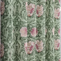 Grace rosa/ljusgrön gardiner - Klassisk blommig Arts and Crafts design