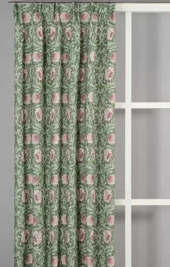 Grace rosa/ljusgrön gardiner - Klassisk blommig Arts and Crafts design