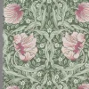 Grace rosa/ljusgrön tyg - Klassisk blommig Arts and Crafts design