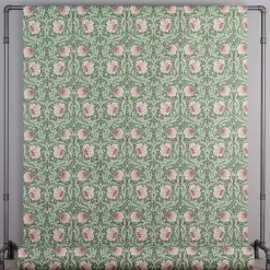 Grace rosa/ljusgrön tyg - Klassisk blommig Arts and Crafts design