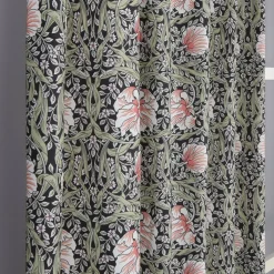 Grace svart gardiner - Klassisk blommig Arts and Crafts design