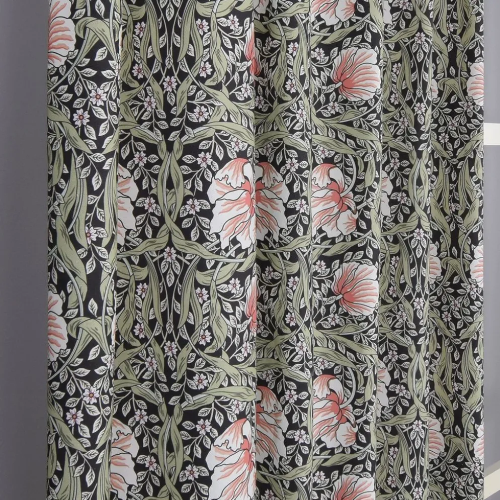 Grace svart gardiner - Klassisk blommig Arts and Crafts design