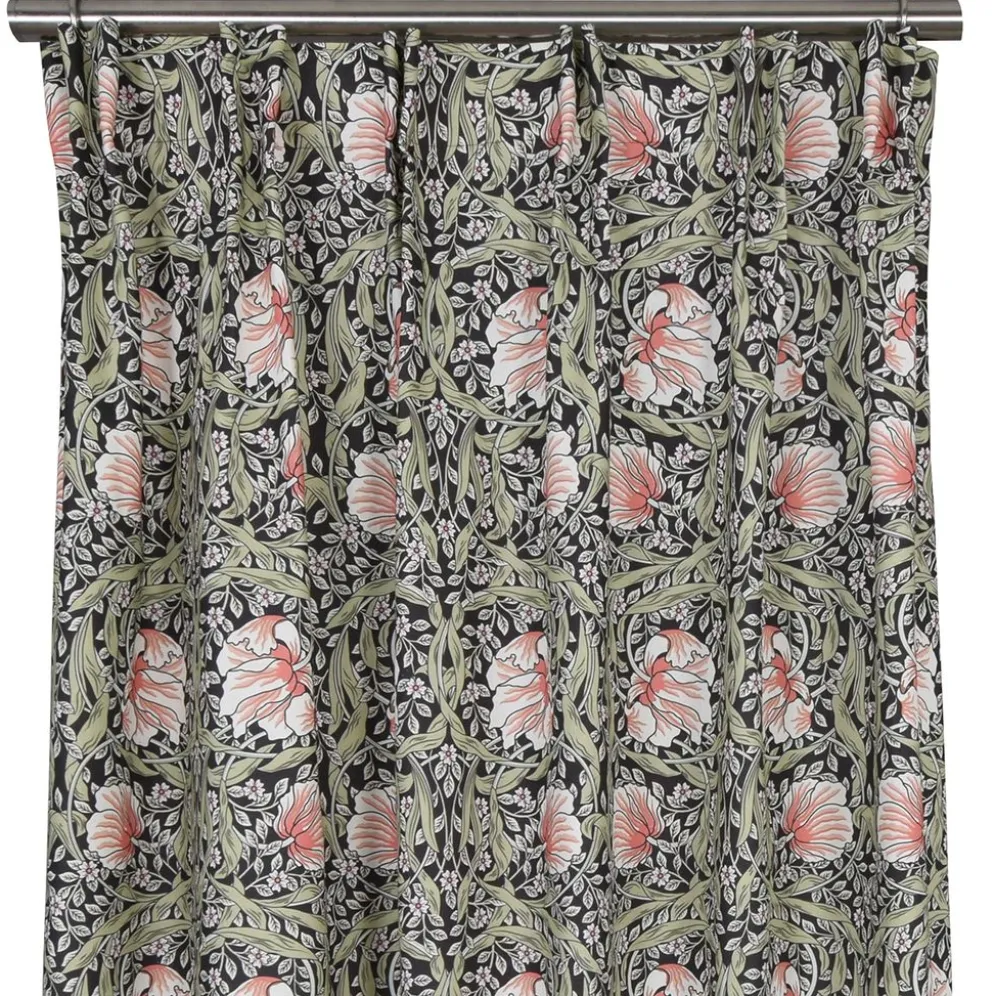 Grace svart gardiner - Klassisk blommig Arts and Crafts design
