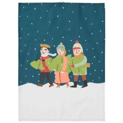 Granen kökshandduk – rödgrön jultextil i lin & bomull