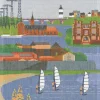 Halland landskap kökshandduk 35X50 - Ekelunds Linneväveri