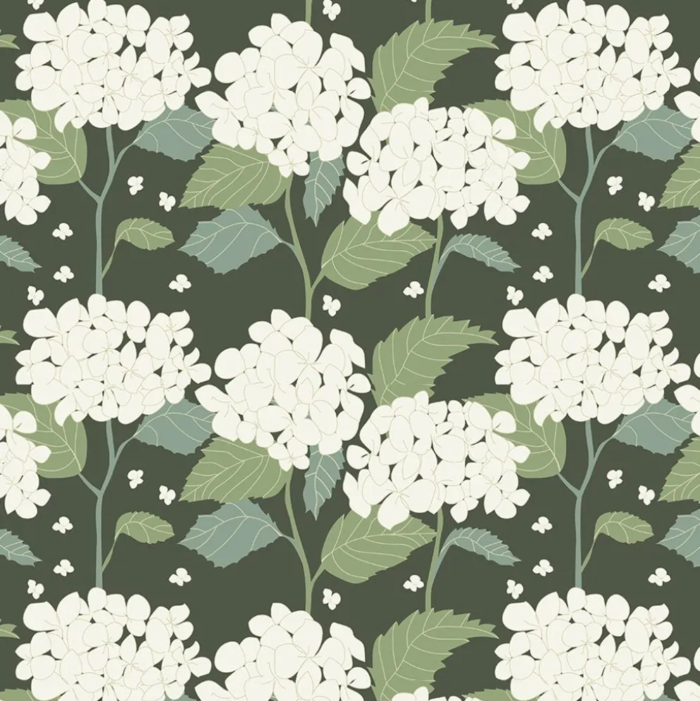 Hortensia grön tyg