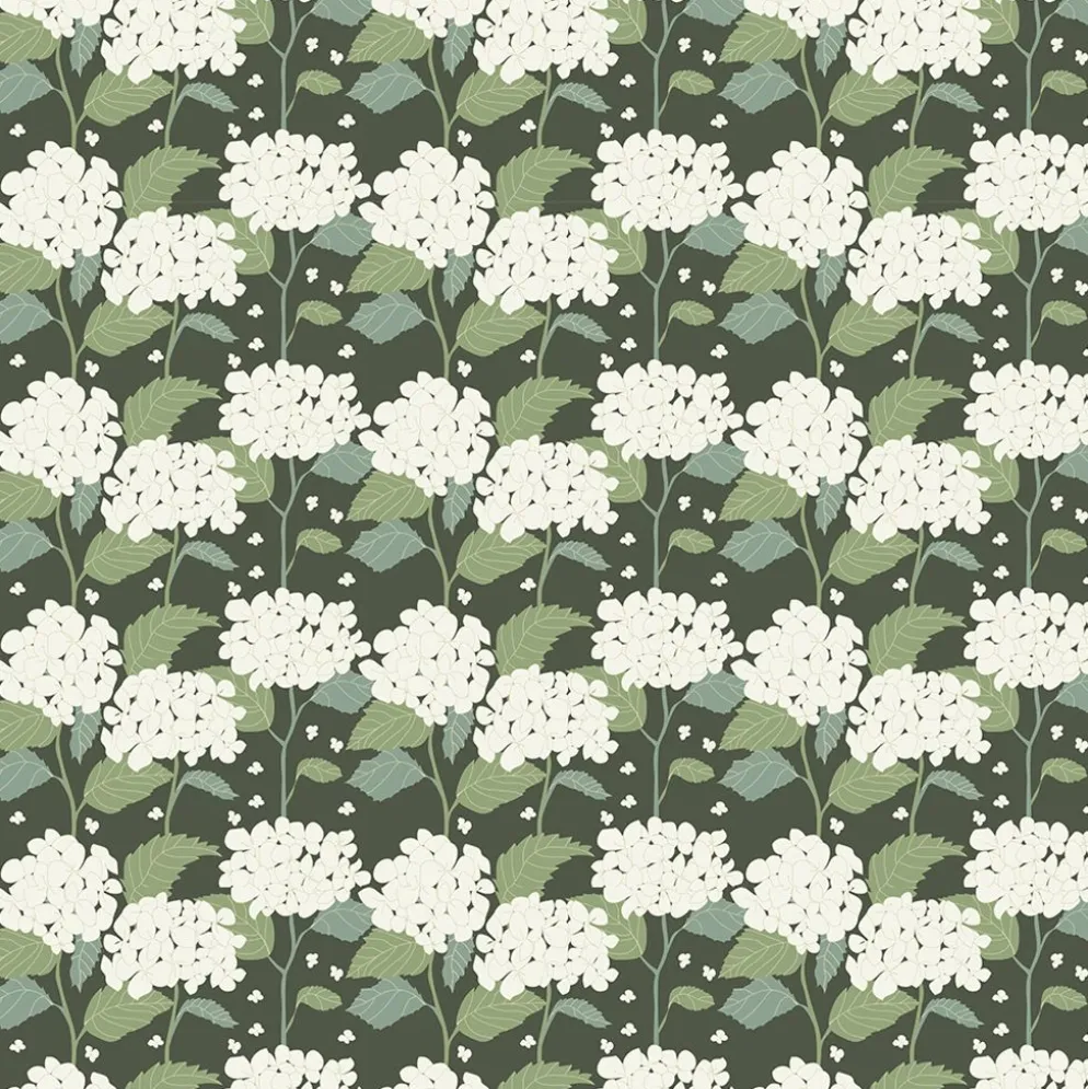 Hortensia grön tyg
