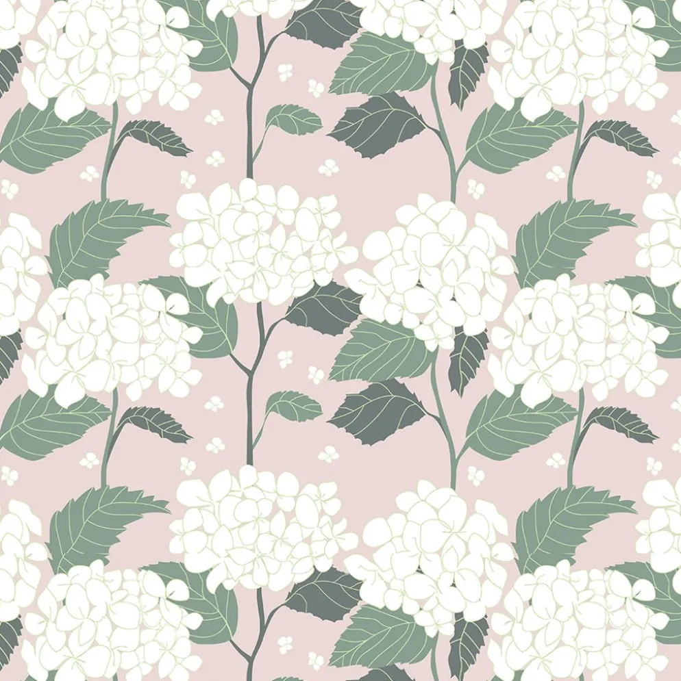 Hortensia rosa tyg