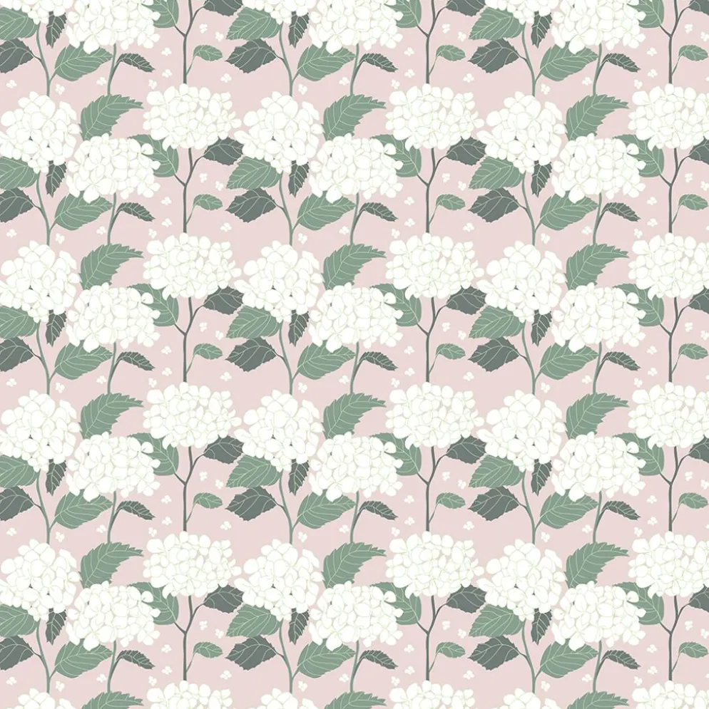 Hortensia rosa tyg