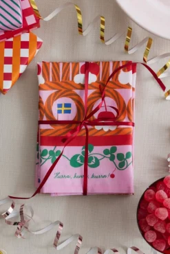 Hurra, hurra, hurra! kökshandduk rosa