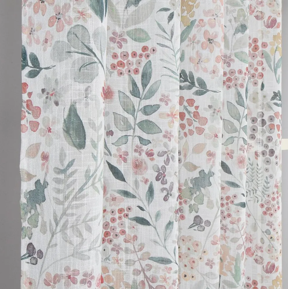 Ida persika öljettgardiner – tunna gardiner med blomstermönster