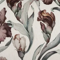 Iris offwhite kuddfodral 48x48cm vackra irisblommor i milda färger