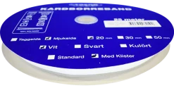 Kardborreband mjuk klister vit 20mm - 25m rulle