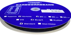 Kardborreband mjuk svart 20mm - 25m rulle
