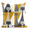 Kitty gul kuddfodral med retro katter