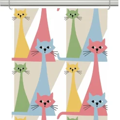 Kitty multi panelgardiner med retro katter