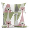Kitty rosa kuddfodral med retro katter