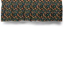 Klöveräng svart-orange gardinkappa metervara
