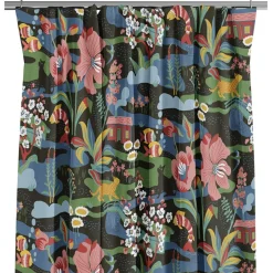 Landet Bubblar svart-multi gardiner