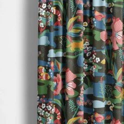 Landet Bubblar svart-multi gardiner
