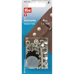 Lädernitar 9mm silver