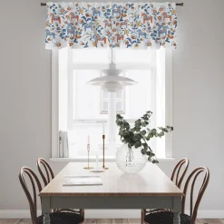 Leksand bård dalablå gardinkappa metervara med traditionellt dalahästtryck