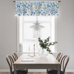 Leksand bård Sverige gardinkappa metervara med traditionellt dalahästtryck