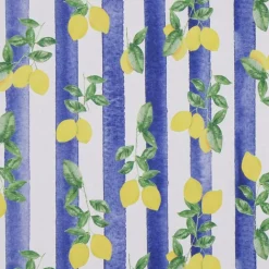 Lemon stripe tyg - ränder och citroner