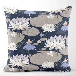 Lily blå-beige kuddfodral