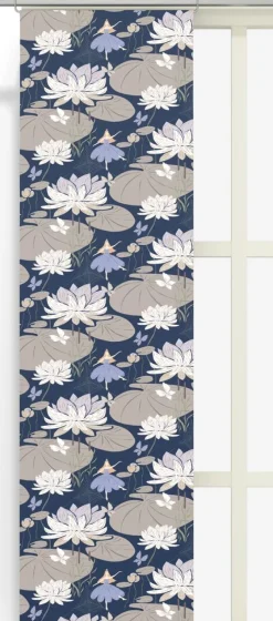 Lily blå-beige panelgardiner