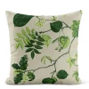 Liv beige-grön kuddfodral i linnelook med naturmotiv