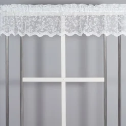 Lize offwhite spets kappmetervara 30 cm vit – klassisk gardinkappa
