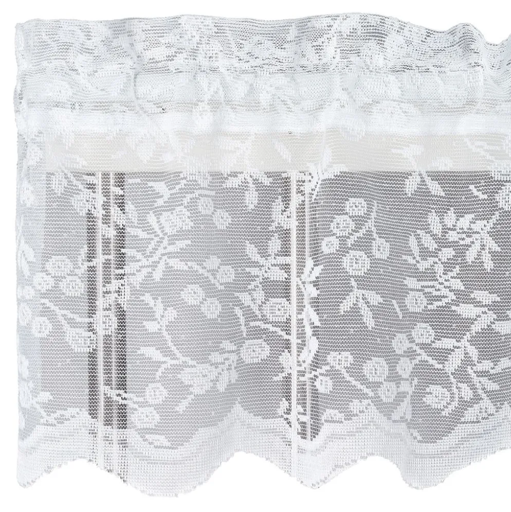 Lize offwhite spets kappmetervara 30 cm vit – klassisk gardinkappa