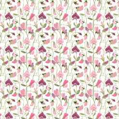 Luktärt rosa – blommigt tyg med klättrande luktärter