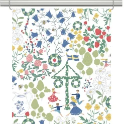 Midsommardans vit panelgardiner