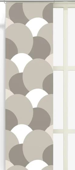 Månväven beige panelgardiner