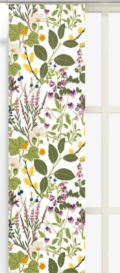 Ångermanland panelgardiner med botaniskt mönster