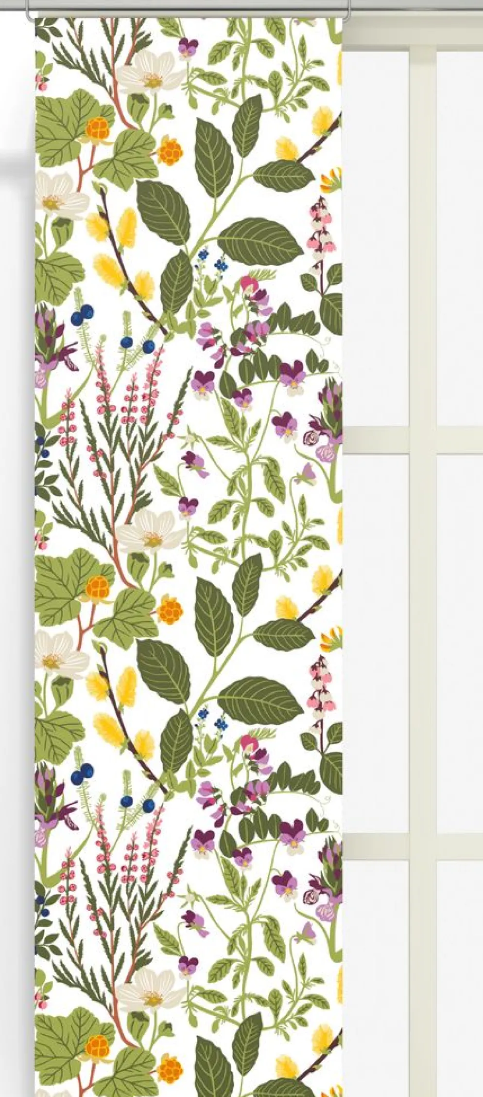 Ångermanland panelgardiner med botaniskt mönster