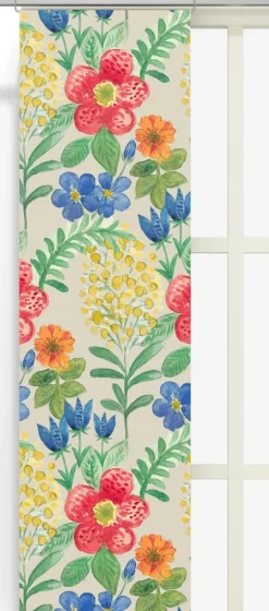Ängsdröm beige-multi panelgardiner
