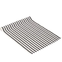 Nina svart-vit randig bordslöpare i bomull 35x120cm