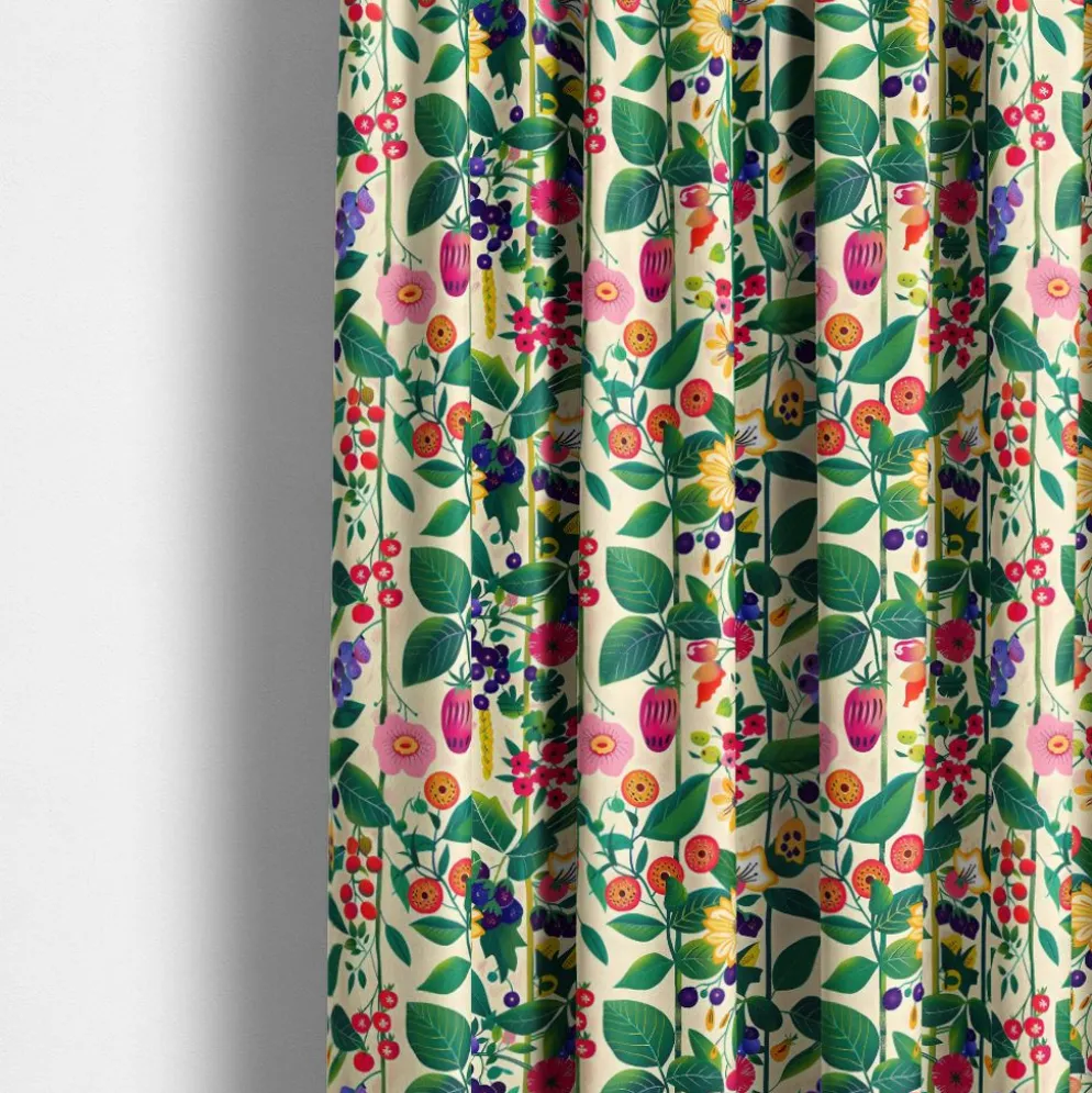 Nordisk Flora tyg - skandinaviska bär och blommor
