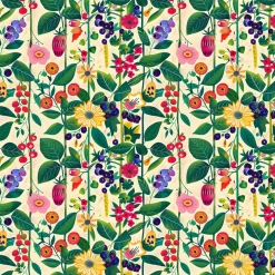 Nordisk Flora tyg - skandinaviska bär och blommor